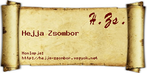 Hejja Zsombor névjegykártya